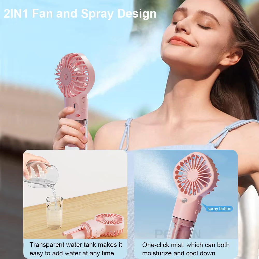 Portable Humidifier Fan Mini Handheld 