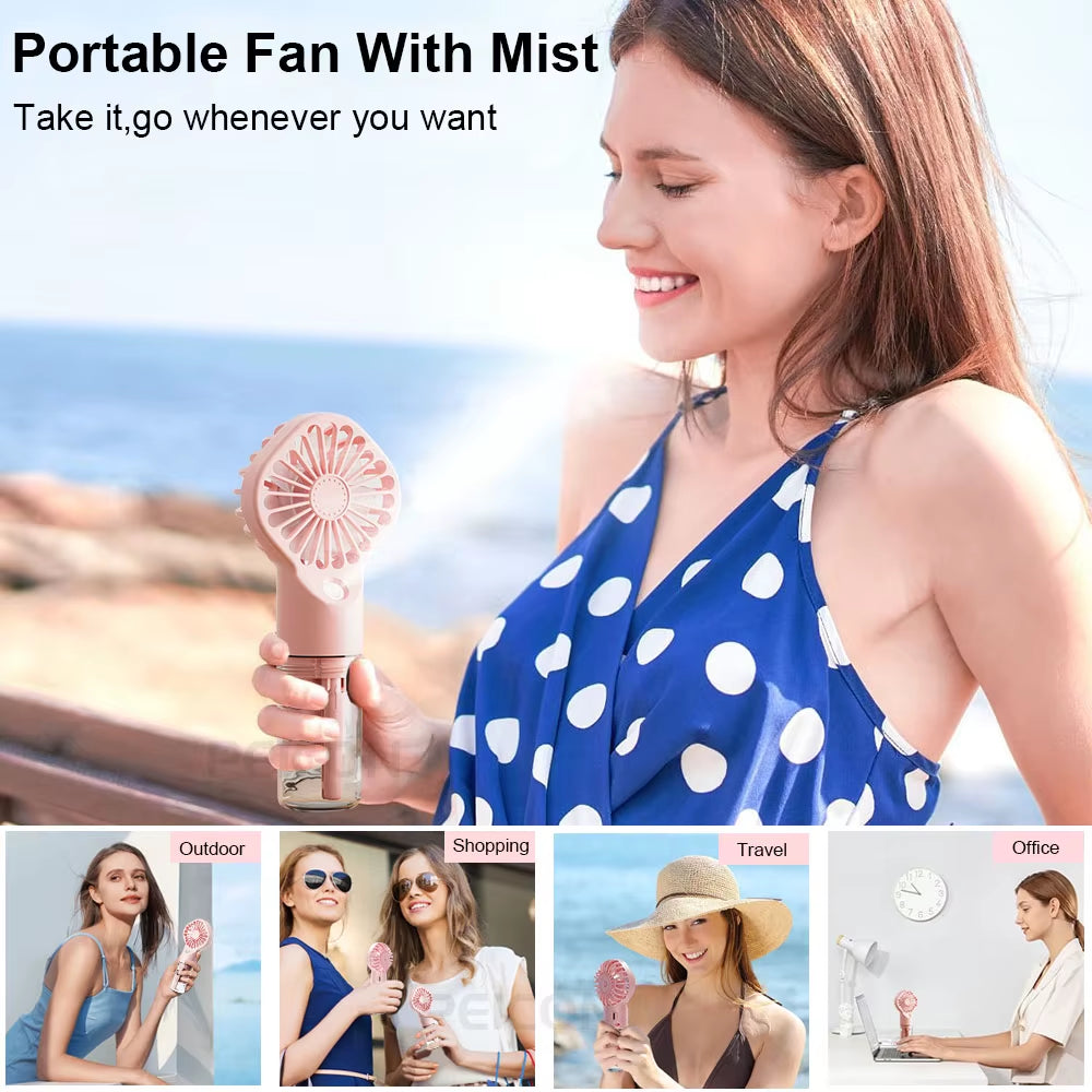 Portable Humidifier Fan Mini Handheld 